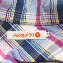 Paradiso パラディーゾ 通年 ロゴ刺繍♪ マドラス チェック コットン ブルゾン ジャケット Sz.L　レディース ゴルフ　K4T00461_4#O_画像5