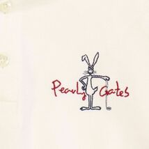PEARLY GATES パーリーゲイツ 春夏 ロゴ刺繍♪ 半袖 鹿の子 ポロシャツ Sz.0　レディース 白 ゴルフ 日本製　K4T00462_4#A_画像3