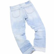 23区 denim 麻 リネン混♪ 切替デザイン カットオフ ストレッチ デニム パンツ ジーンズ Sz.44　レディース 大きいサイズ　K4B00330_4#P_画像5