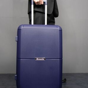 MIHARU1035#スーツケース キャリーケース 超軽量 大型 静音 ダブルキャスター (ネイビー　Mサイズ)