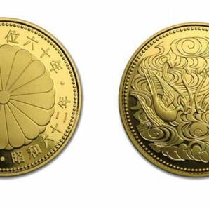 天皇在位60年 10万円金貨の画像2