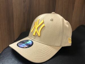 ニューエラ キャップ NY ニューヨークヤンキース NEW ERA ベージュ　男女用　フリーサイズ