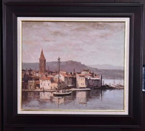 Art hand Auction Guaranteed authenticity / Akira Uchida / Corsica Island Landscape / Oil Painting No. 10 / A masterpiece that depicts a calm atmosphere with outstanding skill! / A masterpiece that is typical of the artist!!, painting, oil painting, Nature, Landscape painting