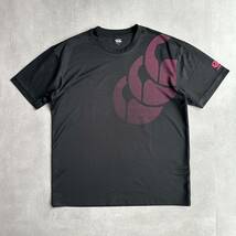 Canterbury カンタベリー　クルーネック　半袖Tシャツ　速乾　ブラック　メンズXL ラグビー　スポーツ_画像1