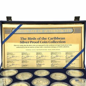 The Birds of the Caribbean Silver Proof Coin Collection 銀貨総重量約1200g 銀貨10枚 ＄100 ＄50 ＄25 鳥 ミントコイン (K-SM1169)の画像3