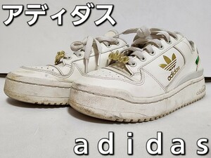 ★◆アディダス◆ａｄｉｄａｓ◆フォーラム ボールド Ｊ◆ＦＯＲＵＭ ＢＯＬＤ Ｊ◆IF0111◆ホワイト×ゴールド◆２３.５cm◆JK◆中古◆★