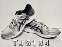 ★◆アシックス◆ＡＳＩＣＳ◆ジョグ １００◆ＪＯＧ １００◆ＴＪＧ１３４◆シルバー×ネイビー◆２５.５cm◆ＤＣ◆通学用◆中古品◆★_画像3