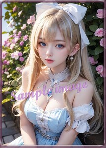 A◇金髪系美少女◇101円スタート◇[高解像度]◇A4写真用光沢紙◇4219◇グラビアイラストアートポスター◇