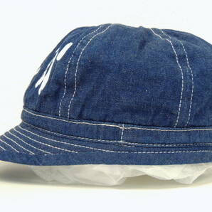 ★ 美品 リアルマッコイズ THE REAL McCOY'S ARMY DENIM HAT POW アーミー デニム キャップ 帽子 7 1/2 サイズ インディゴの画像3