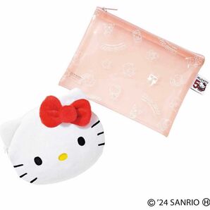 sweet 3月号 【付録】 HELLO KITTY 50TH ANNIVERSARY ふわふわフェイスポーチ＆ クリアポーチ