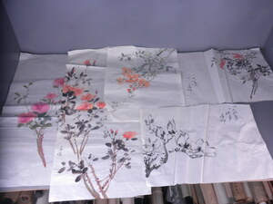 Art hand Auction [复制品] 5朵玫瑰, 南天竹, 以及其他处于枯萎状态的花朵, 绘画, 日本画, 花鸟, 野生动物