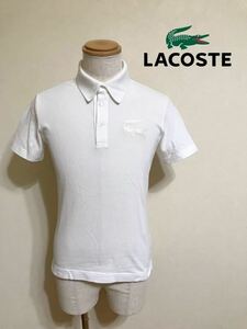 【良品】 LACOSTE EXCLUSIVE EDITION ラコステ 別注 リアル ビッグワニ ロゴ 鹿の子 ポロシャツ トップス サイズ3 半袖 白 日本製 PH600P