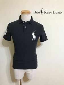 Polo Ralph Lauren ポロ ラルフローレン ビッグポニー 鹿の子 ポロシャツ トップス 黒 サイズS スリムフィット 半袖 ブラック