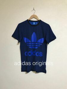 【新品】 adidas originals HRGBONE AOP TEE アディダス オリジナルス トレフォイル ビッグロゴ Tシャツ サイズS 半袖 黒 青 BJ9898