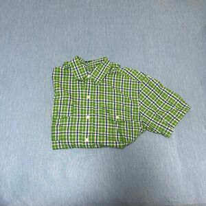 半袖シャツ 半袖 チェック柄　緑×青チェック　ティンバーランド