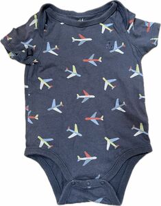 babyGap 飛行機柄ロンパース ネイビー　ベビー服　6-12ヶ月　70cm 半袖カバーオール