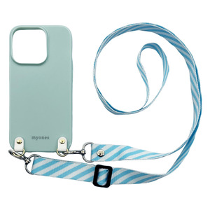 iPhone8 7 iPhoneSE2 SE3(くすみグリーン/ブルー)TPUケース ストラップ カバー 平型 肩掛け 斜めがけ かわいい