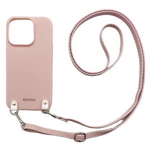 iPhone11（くすみピンク/ピンク）PUレザー ソフトケース スマホショルダー 肩掛け 首かけ 斜めがけ かわいい 韓国