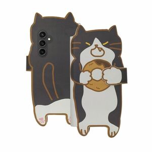 Galaxy S23 FE SCG24 ギャラクシー 手帳型（はちわれ猫）おしゃれ スマホ ケース スタンド moimoikka (もいもいっか)