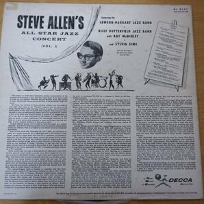 S3-014＜LP/US盤＞Steve Allen's All Star Jazz Concert Vol. 1の画像2