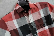 新品ブラックレーベル クレストブリッジ 春夏 クレストブリッジチェック ドビー織り 半袖シャツS 赤系/BLACK LABEL CRESTBRIDGE_画像2