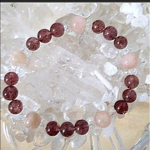 最終価格★小さめサイズ☆ストロベリークォーツとピンクベリルのブレスレット