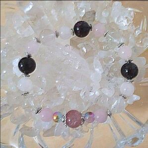 最終価格★大きめサイズ☆ピンク系MIXストーンブレスレット