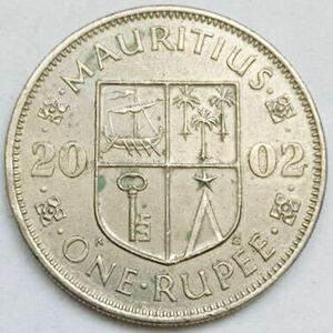 海外コイン　モーリシャス　1ルピー　2002年