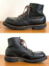 90's REDWING レッドウィング 8136 8EE 26cm ブラック ワークブーツ モックトゥ アイリッシュセッター MADE IN USA ビブラム 100_画像3