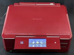 □【通電のみ確認/ジャンク/パーツ取り】 EPSON EP-808AR C491P A4 インクジェット 複合機 プリンター 2015年製 エプソン 赤 □ W04-0427