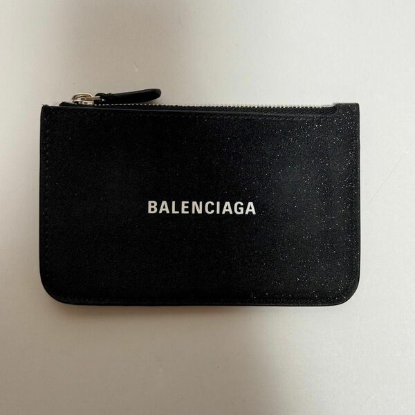 BALENCIAGA★バレンシアガ★COIN CASE★コインケース★カードケース★ロゴ★ラメ★ブラックグリッター