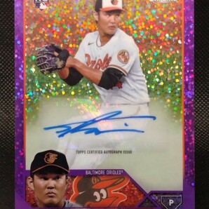 藤浪晋太郎 299枚限定 直筆サイン パープル 【2023 TOPPS CHROME UPDATE AUTOGRAPH SHINTARO FUJINAMI AC-SF RC】 オリオールズ メッツの画像1