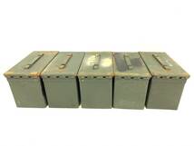 【米軍放出品】アンモボックス5個セット M2A1 AMMOBOX ミリタリー アンモ缶 アーモ缶 アモカン 工具箱 弾薬箱 サバゲー(140)XD15KK#24_画像6