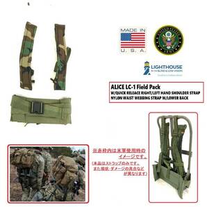 アメリカ製 US-ARMY ALICE フィールドパックLC-1用ストラップ ショルダー＆ヒップパッド ミリタリー サバゲー 米軍放出品(80)XD23TK-3#24の画像1