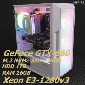 【ゲーミングPC】【Windows11】 【Xeon E3-1280v3 + GeForce GTX660】 【M.2 SSD 256GB+HDD 1TB】 【メモリー16GB】 【ZALMAN 新品ケース】