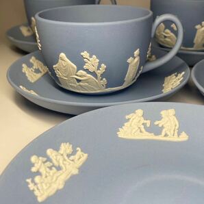 WEDGWOOD ウェッジウッド ジャスパー ソーサー カップ ブルー ティーカップ コーヒーカップ 6客の画像5