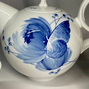 マイセン 青い花 ブルーフラワー ティーポット クリーマー シュガーポット Meissen ティーセット の画像8