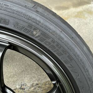 TE37SONIC 7J+35 16インチ FACE2 ４本セット 4h 4穴 PCD100 DUNLOP DIREZZA ZⅢ 205/50R156の画像8