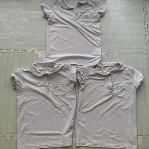 女の子向け　 半袖スクールポロシャツ　3枚セット　まとめ売り 白