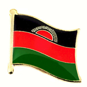 ピンバッジ◆マラウイ 国旗デラックス薄型キャッチ付き 夜明け 日の出 ピンズ MALAWI FLAG REPUBLIQUE-DU-MALAWI ピンバッチ タイタック