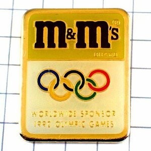 ピンバッジ・エム＆エムズ五輪スポンサー冬季オリンピック1992年ビンテージ中古品 M&MS MARS ALBERTVILLE◆フランス限定ピンズ