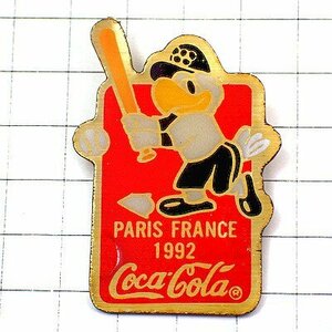 ピンバッジ・野球コカコーラ飲物パリ1992年イーグルサム五輪オリンピック中古品ビンテージ◆フランス限定ピンズ