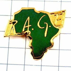 ピンバッジ・アフリカのグリーン緑色の地図型◆フランス限定ピンズ◆レアなヴィンテージものピンバッチ