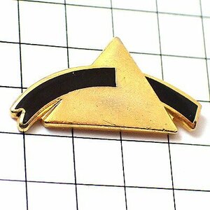 ピンバッジ・金色の三角ピラミッド黒いライン線ゴールド◆フランス限定ピンズ◆レアなヴィンテージものピンバッチ