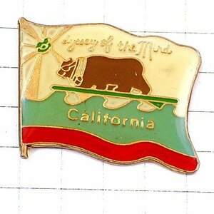 ピンバッジ・カリフォルニア州旗クマ熊アメリカ米国 ODYSSEY-OF-THE-MIND FLAG CALIFORNIA USA◆フランス限定ピンズ