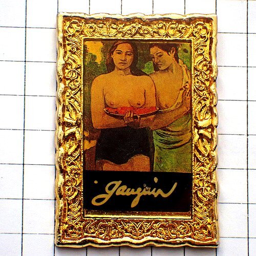Pin Badge Gauguin painting gold gold frame ◆ France limited pins ◆ Rare vintage pin badge, miscellaneous goods, pin badge, others