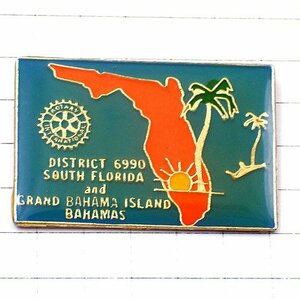 ピンバッジ・フロリダ州とバハマ島ロータリークラブ歯車/USAアメリカ米国 ROTARY FLORIDA BAHAMAS◆フランス限定ピンズ