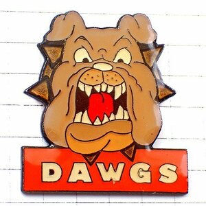 ピンバッジ・ブルドッグ犬キャラクター獰猛Jな親友 DAWGS◆フランス限定ピンズ◆レアなヴィンテージものピンバッチ