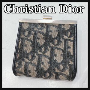 ☆ChristianDior☆ クリスチャンディオール コインケース 小銭入れ がま口 トロッター ベージュ ブラック キャンバス レディース 送料無料