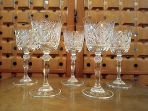  crystal darukCRISTAL d*Arques wine glass 5 legs set box none use barely beautiful goods 